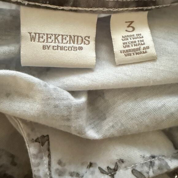 Weekend By Chicos Gray Tone Paris Quarter Sleeve Bling Hi Low Blouse Plus Size 3 - Picture 5 of 9